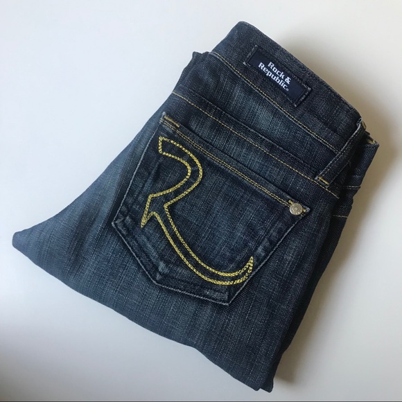 Rock & Republic Denim - Rock & Republic Cosbie Cropped Stick Deep Indigo